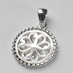 Beyond Southern Gates® Sterling Silver Inspiration Round Beaded Scroll Pendant
