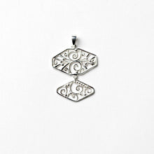 Load image into Gallery viewer, Beyond Southern Gates® Sterling Silver Art Deco Two Tier Dangle Scroll Pendant
