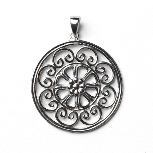 Beyond Southern Gates Silver Art Deco Rosette Pendant