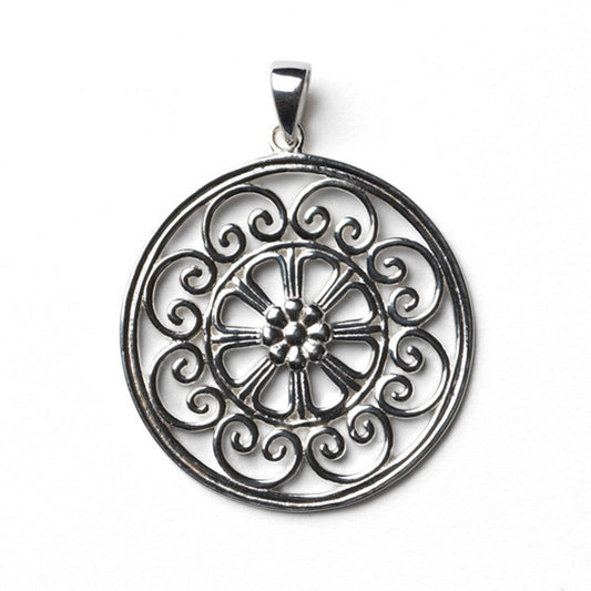 Beyond Southern Gates Silver Art Deco Rosette Pendant