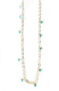 Beyond Southern Gates® Gold Filled Handwrought Necklace with Turquoise Beads
