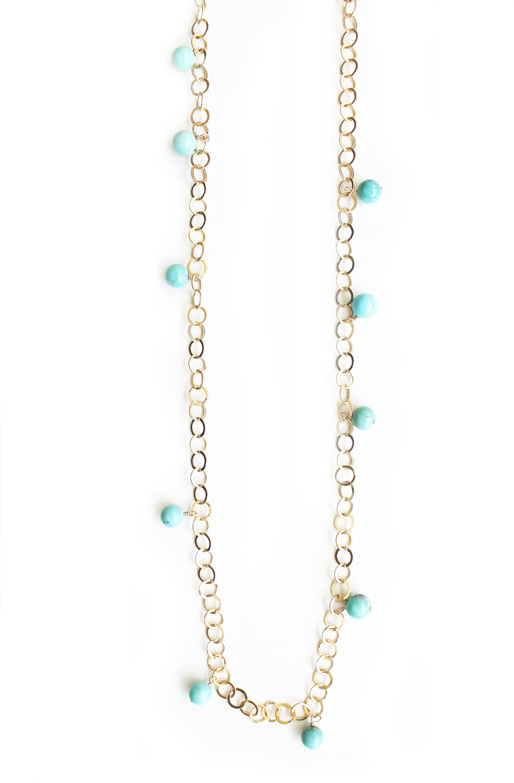 Beyond Southern Gates® Gold Filled Handwrought Necklace with Turquoise Beads