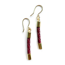Load image into Gallery viewer, Beyond Southern Gates® Gold Plate Finish Lux Loop Earrings in Burgundy
