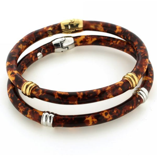 Beyond Southern Gates Tortoise Enamel Bangle with Sterling Silver Accents