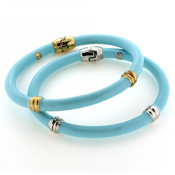 Beyond Southern Gates Turquoise Bangle, Gold Plated